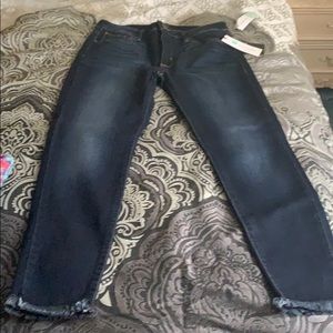 Ankle ripped dark denim